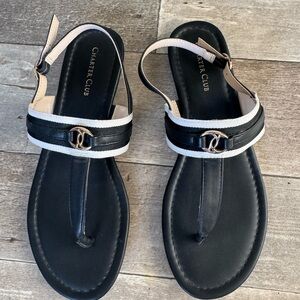 Charter Club Elegant Black and Cream Sandals